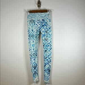 Luna Jai Yoga/workout Blue Print Leggings Size XS